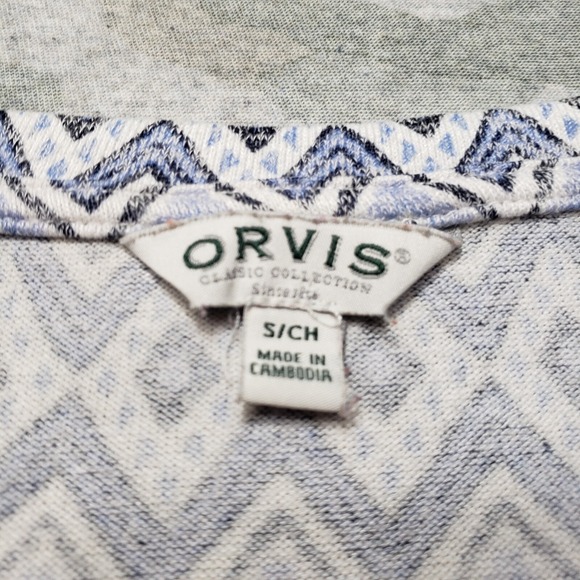 Orvis Top Womens Small Blue V-Neck Pullover Short Sleeve - Picture 4 of 13